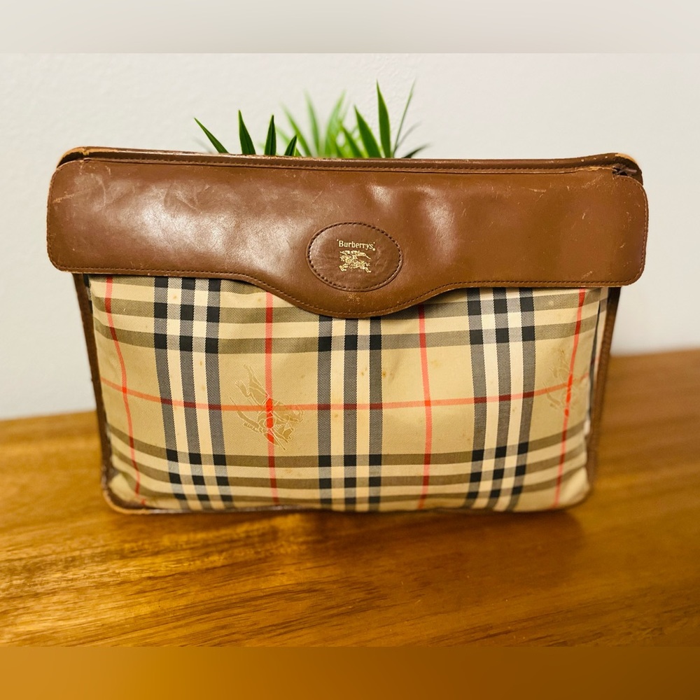 BURBERRY 🇬🇧 Vintage Nova Check Portfolio Attaché Case 💯 AUTHENTIC